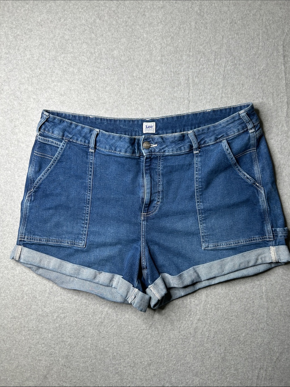 Lee Women's Dark Blue Denim Cuffed Jean Shorts